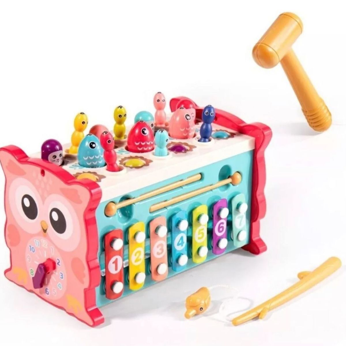 GENERICO - Juguete Montessori Para Bebés Búho Musical Martillo Pesca