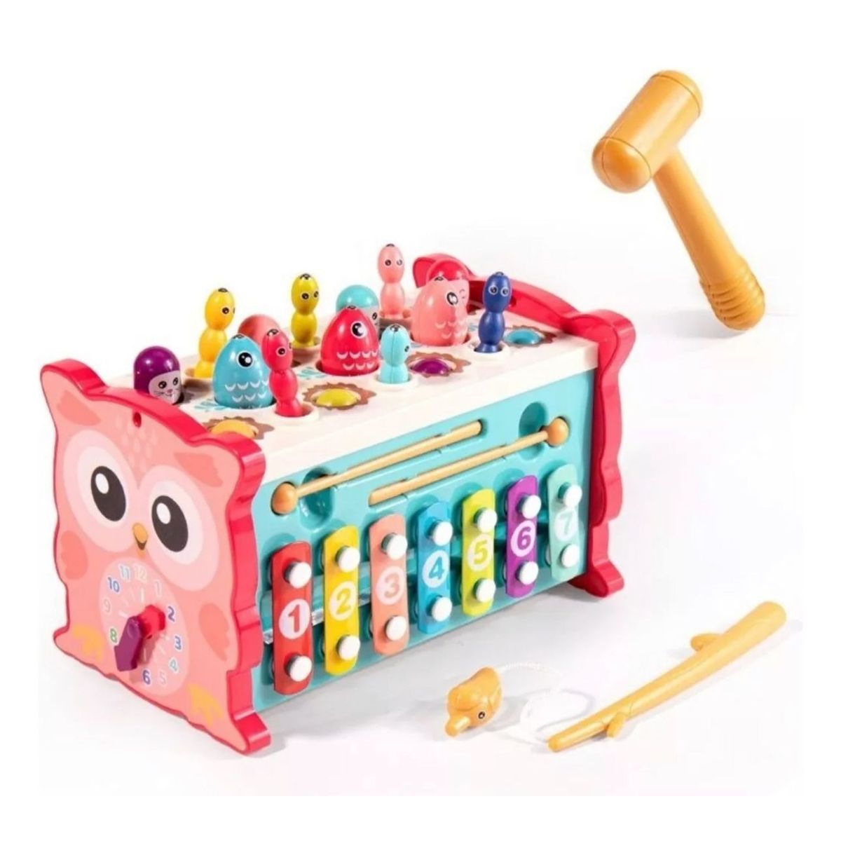 GENERICO - Juguete Montessori Para Bebés Búho Musical Martillo Pesca