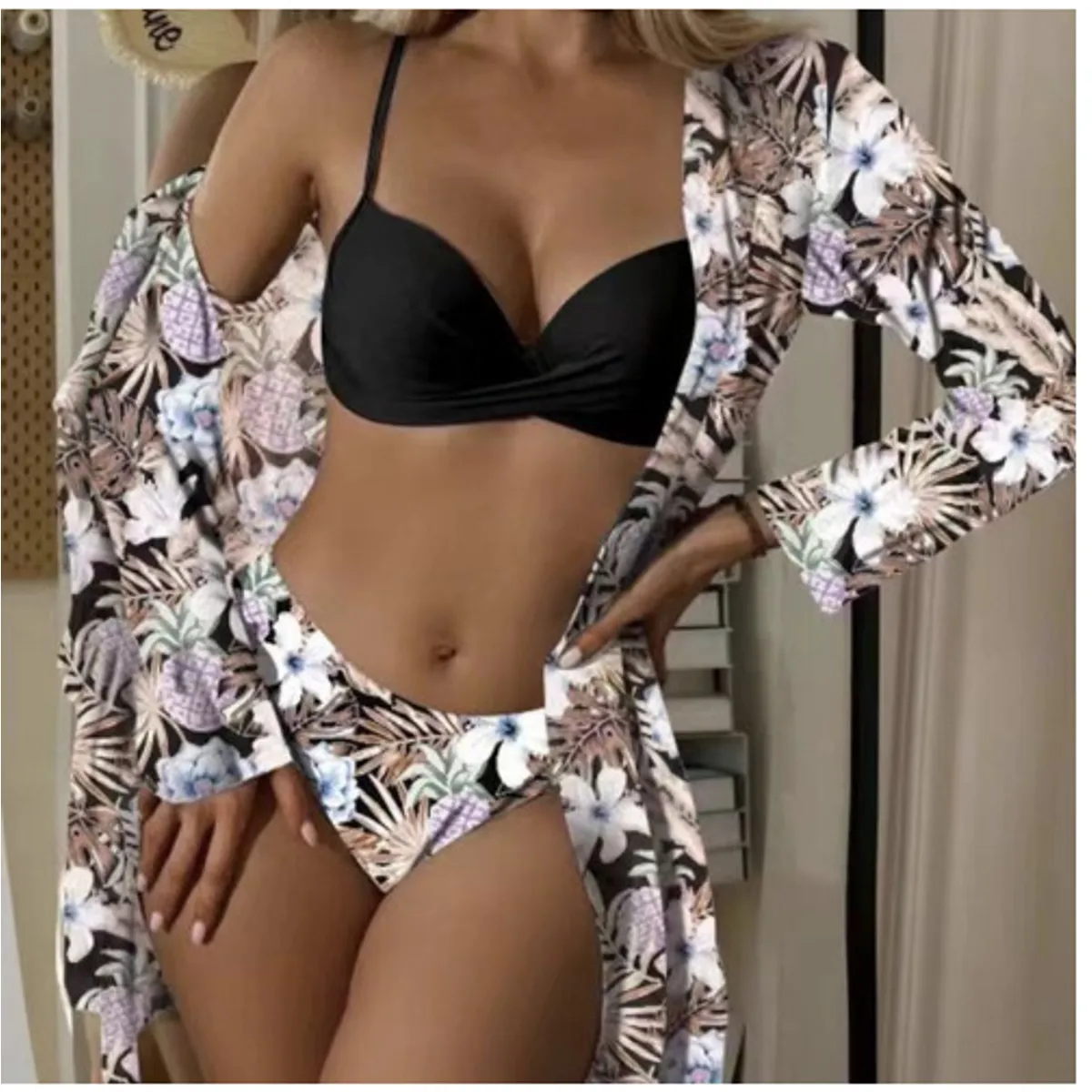 TIOZONEY - Conjunto bikini mujer con Tunica