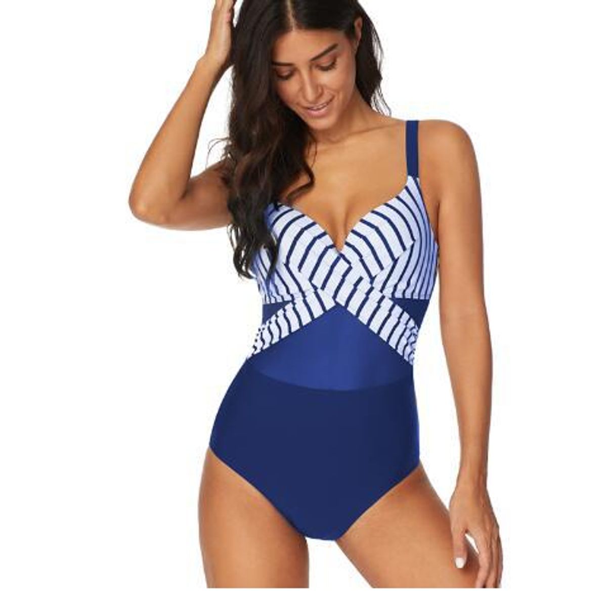 TIOZONEY - Traje de baño una pieza para mujer talla grande