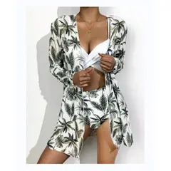 TIOZONEY - Conjunto bikini mujer con Tunica