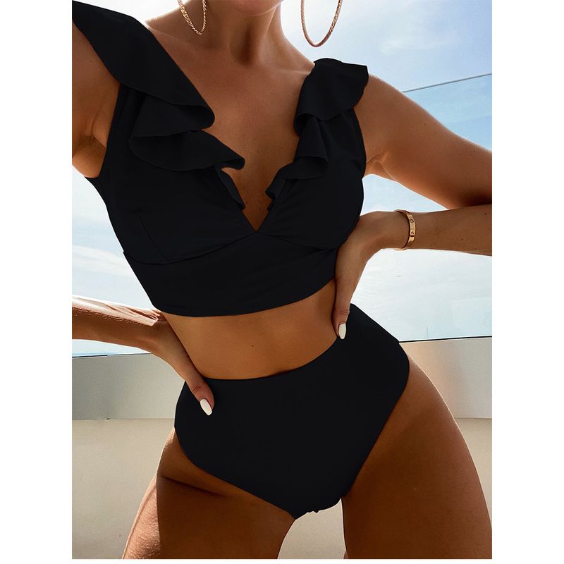 TIOZONEY - Traje de Baño Mujer Negro