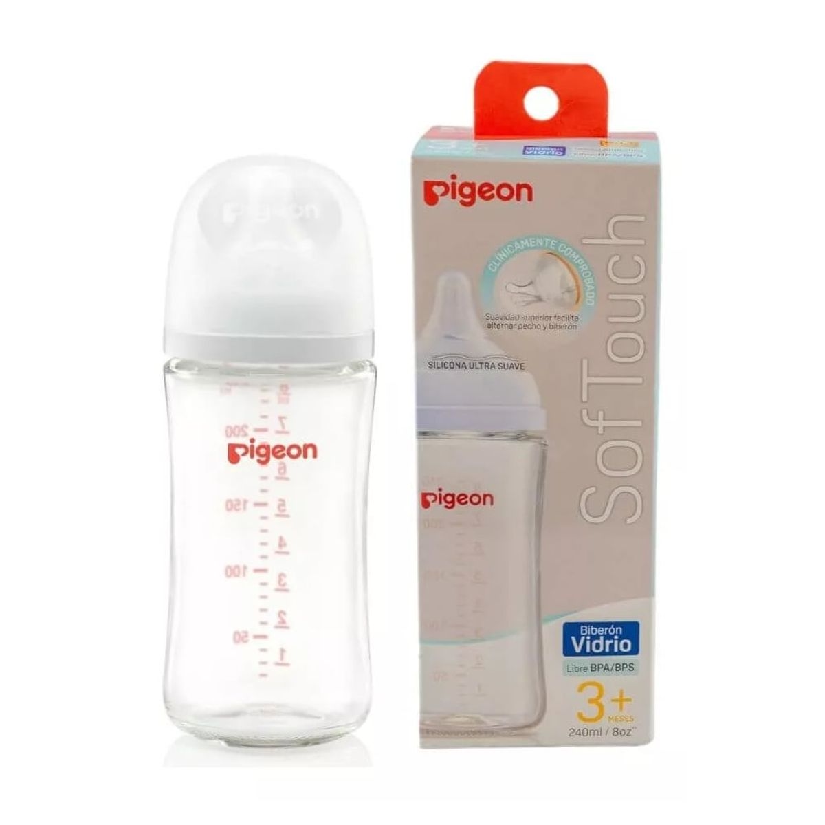 PIGEON - Mamadera Softouch Pigeon Vidrio 240ml