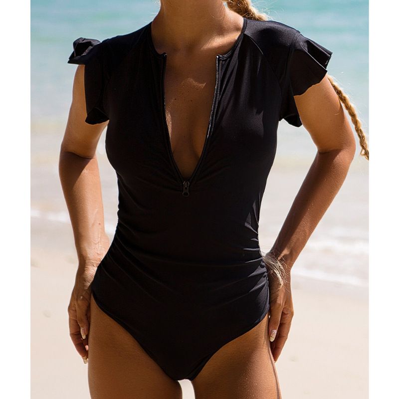 TIOZONEY - Traje de Baño Mujer Negro