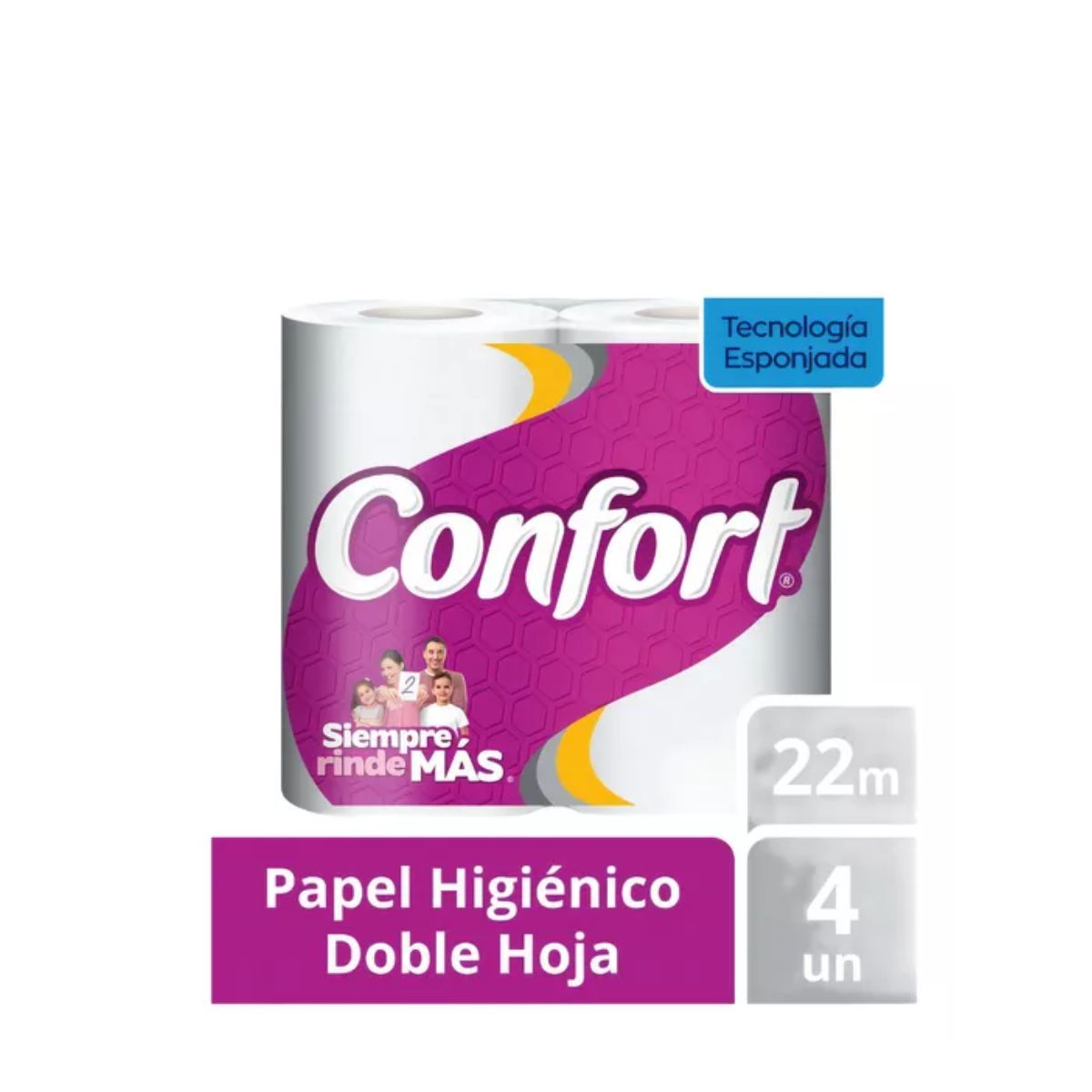 CONFORT - Papel Higiénico Confort Doble Hoja 4 Rollos De 22m
