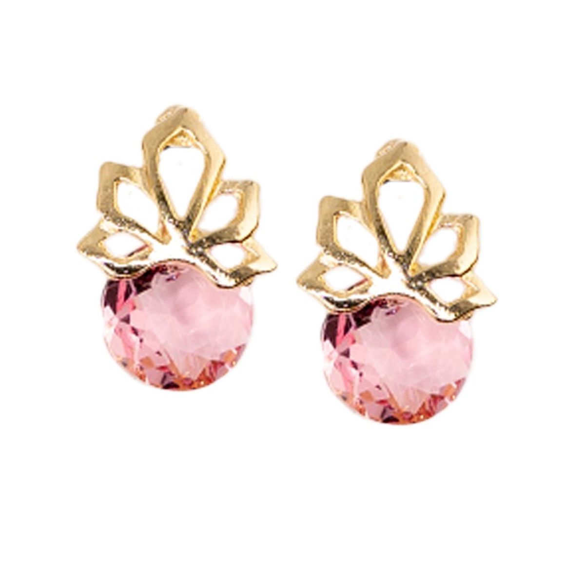 JOYAS MONTERO - Aros Bali Gold 24K creado con cristales de Swarovski® Light Rose