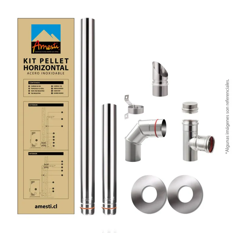 AMESTI Kit instalación estufa a pellet para muro Mimbral