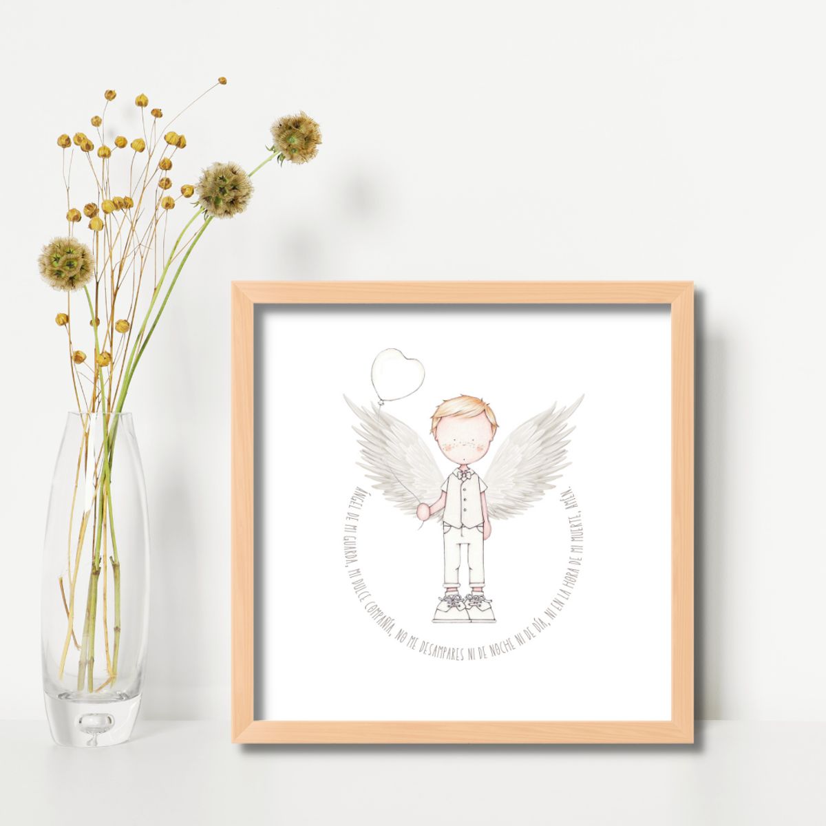 LAFANTINA - CUADRO BAUTIZO ORACIÓN ANGEL DE LA GUARDA BLANCO