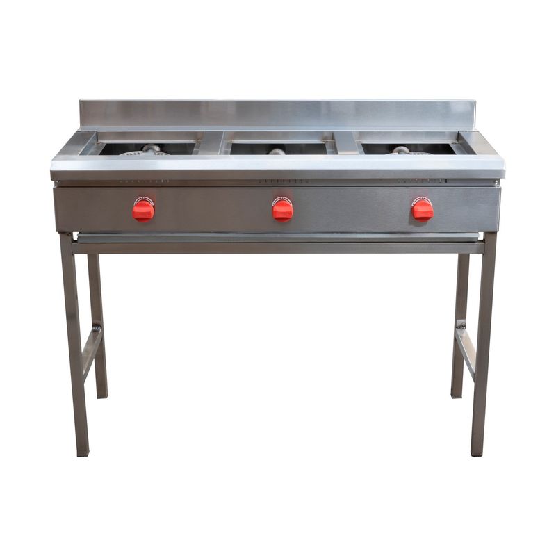 VENTUS - ANAFE 3 QUEMADORES INOX GLP VENTUS