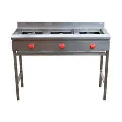 VENTUS - ANAFE 3 QUEMADORES INOX GLP