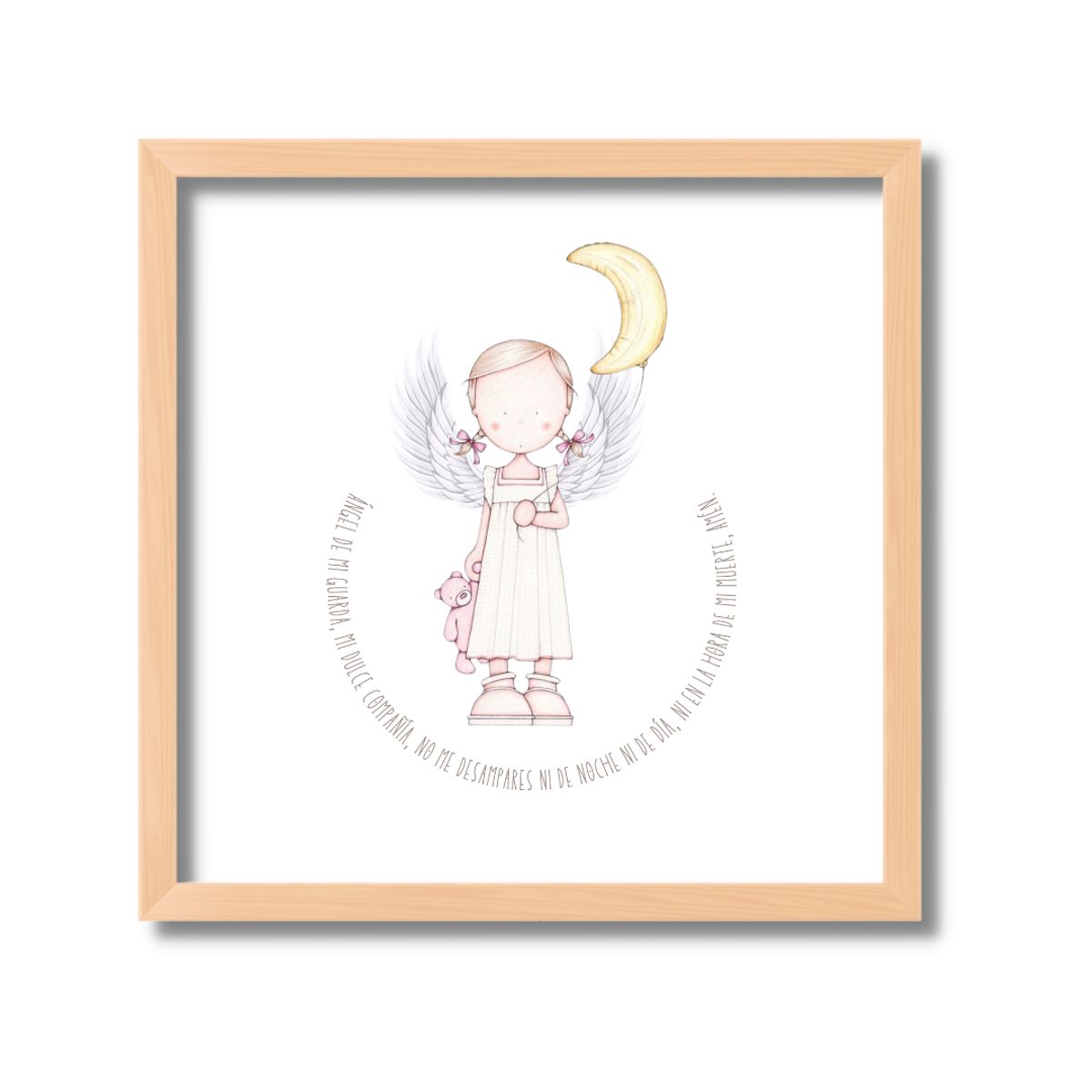 LAFANTINA - CUADRO BAUTIZO ORACIÓN ANGEL DE LA GUARDA BLANCO