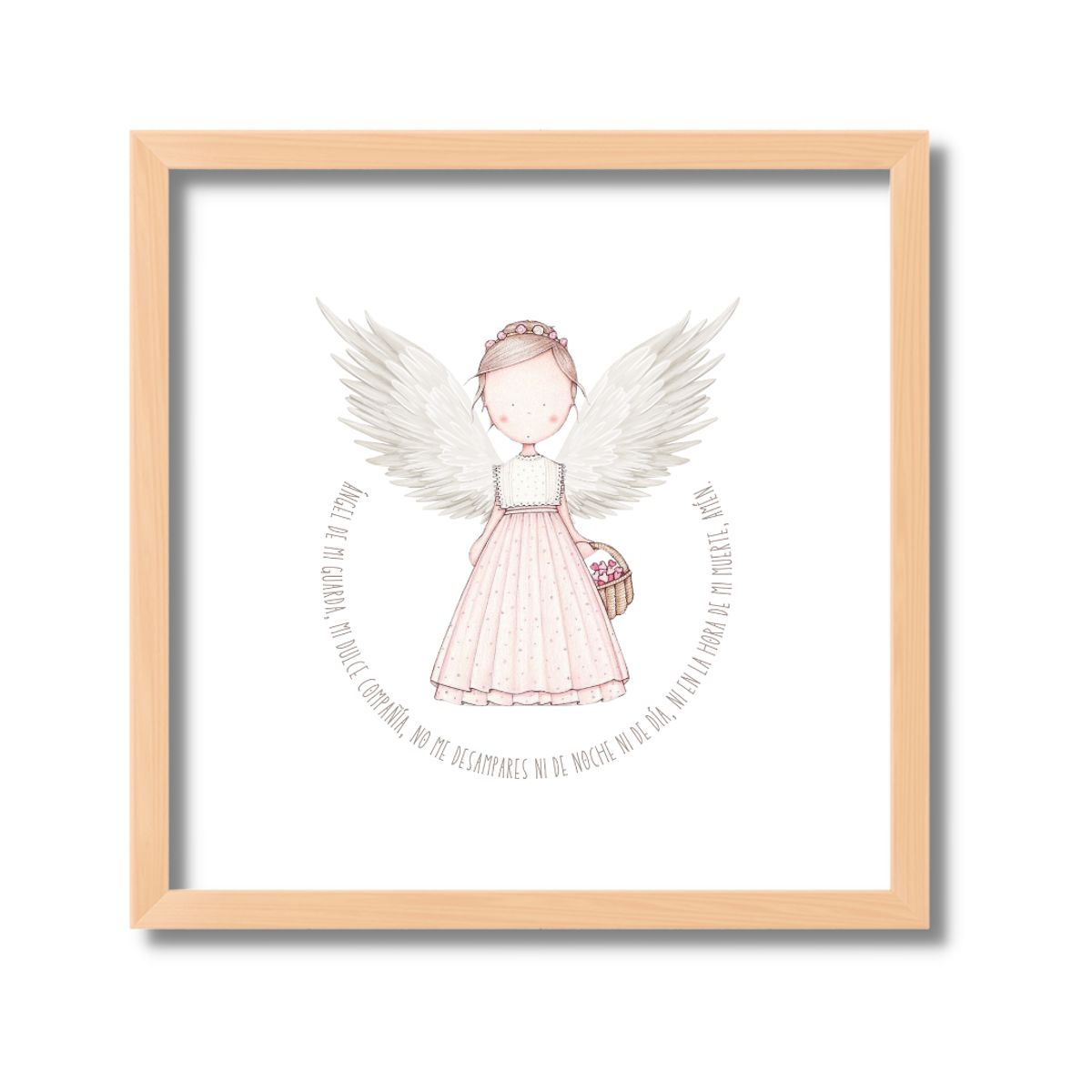 LAFANTINA - CUADRO BAUTIZO ORACIÓN ANGEL DE LA GUARDA BLANCO