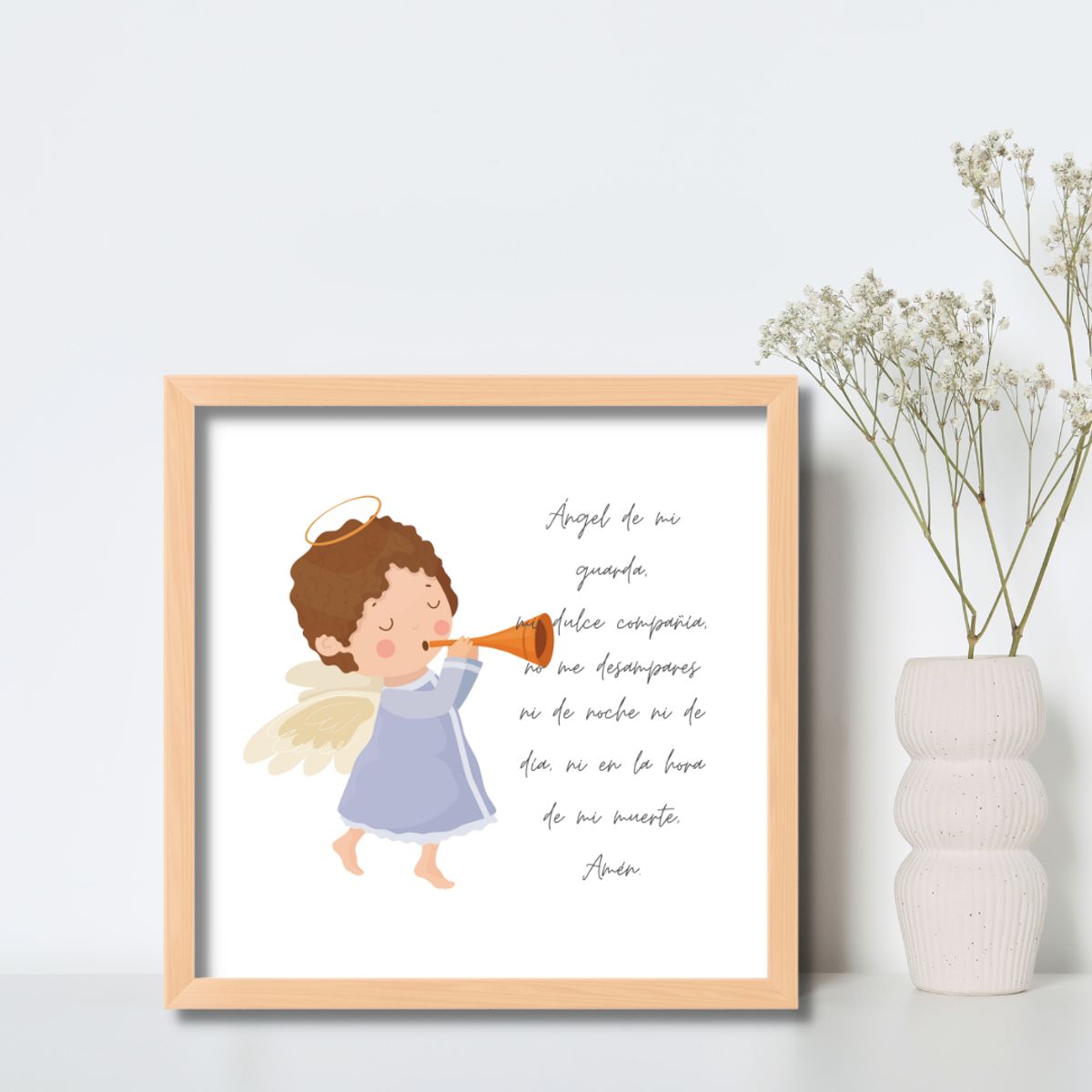 LAFANTINA - CUADRO RELIGIOSO ORACIÓN ANGEL DE LA GUARDA COLOR