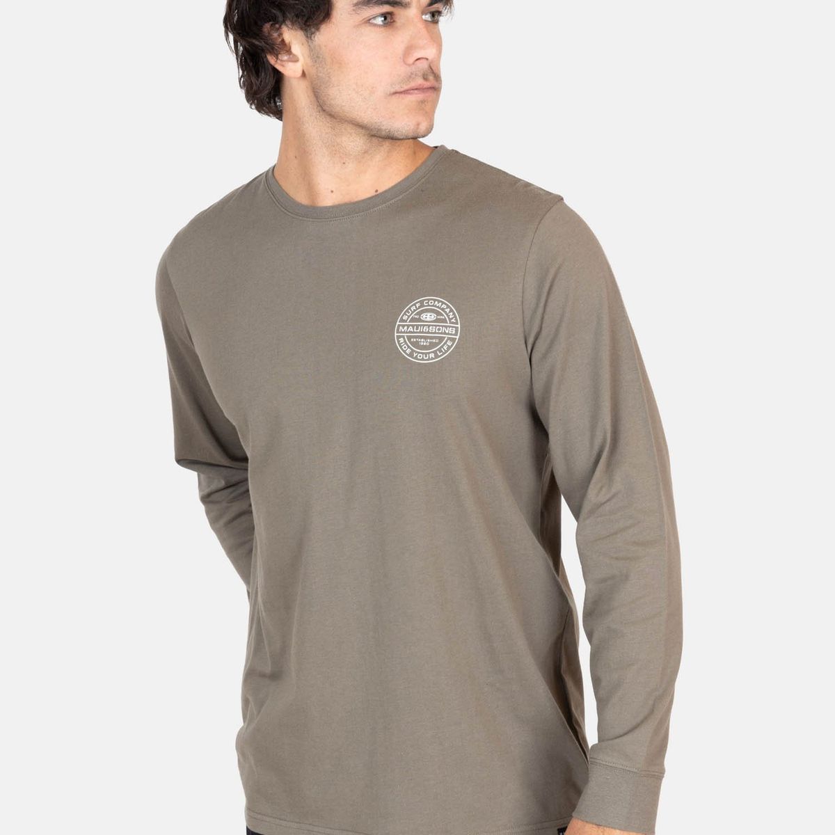 MAUI AND SONS - Polera ML Mystic Verde Hombre Maui And Sons