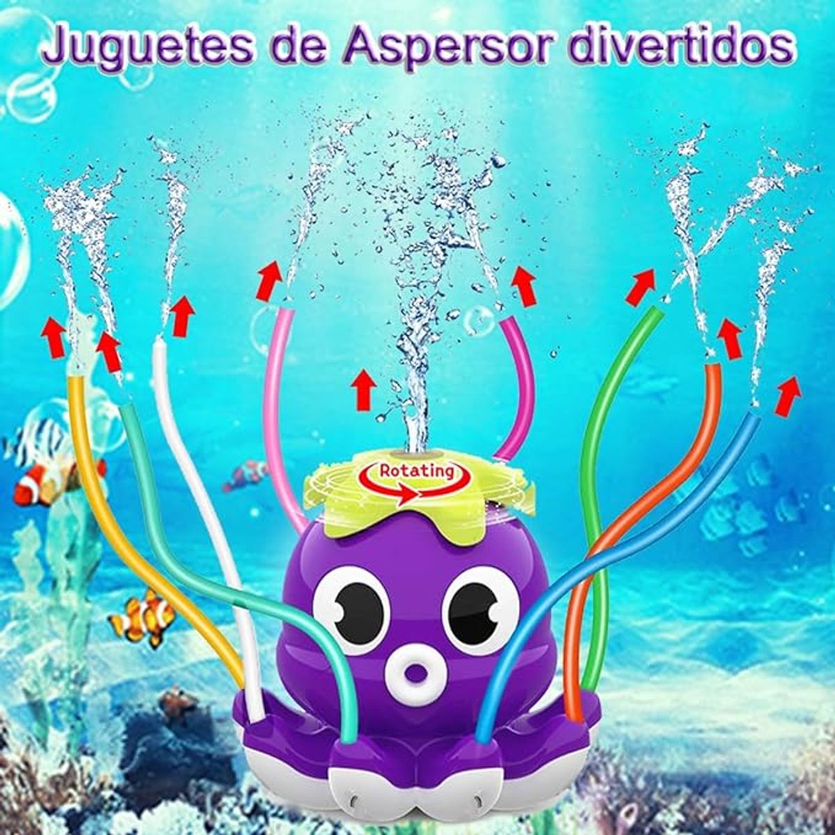TIOZONEY - Juguete Pulpo Giratorio con Rociador de agua