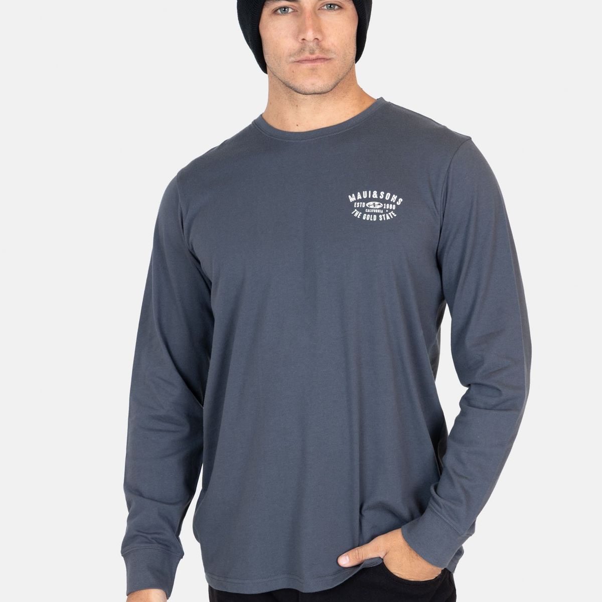 MAUI AND SONS - Polera ML Golden Gris Hombre Maui And Sons - Gris