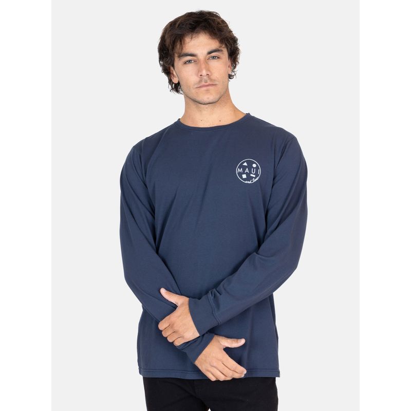 MAUI AND SONS - Polera ML Spray Azul Hombre Maui And Sons - Azul