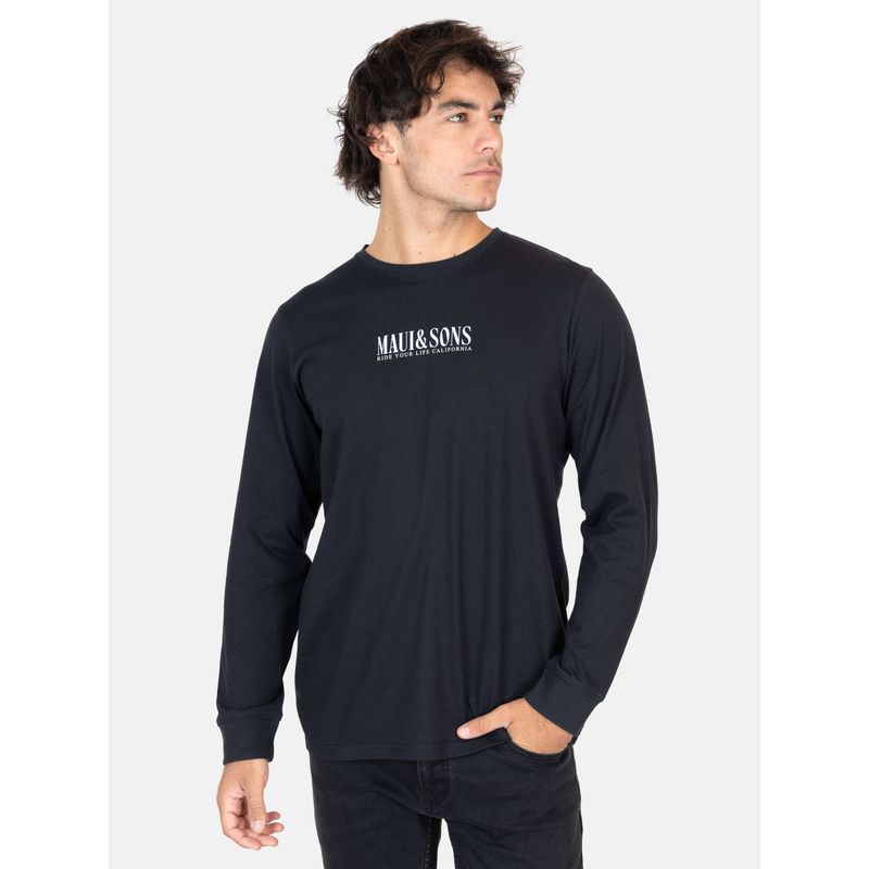 MAUI AND SONS - Polera ML Salty Air Negro Hombre Maui And Sons - Negro