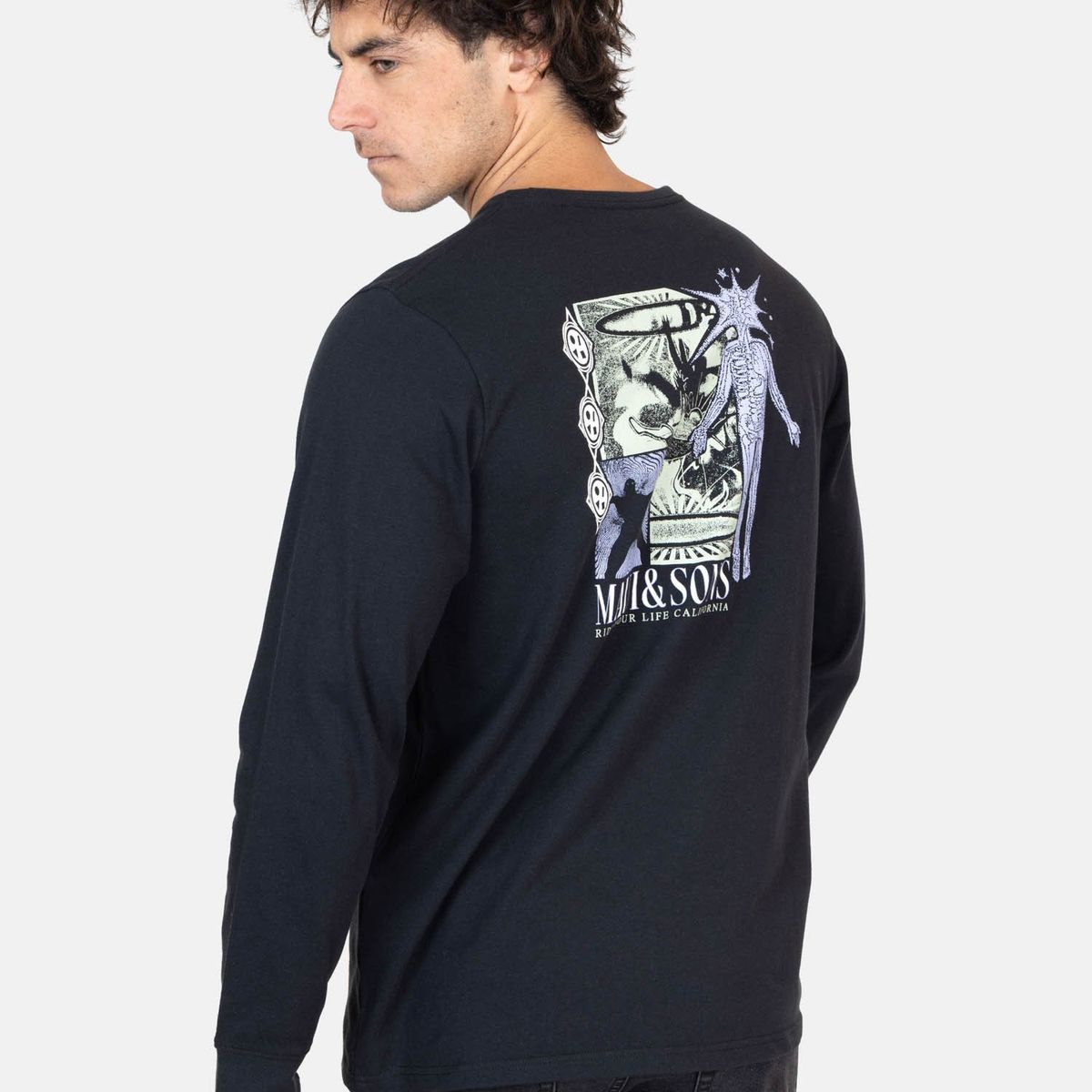 MAUI AND SONS - Polera ML Salty Air Negro Hombre Maui And Sons