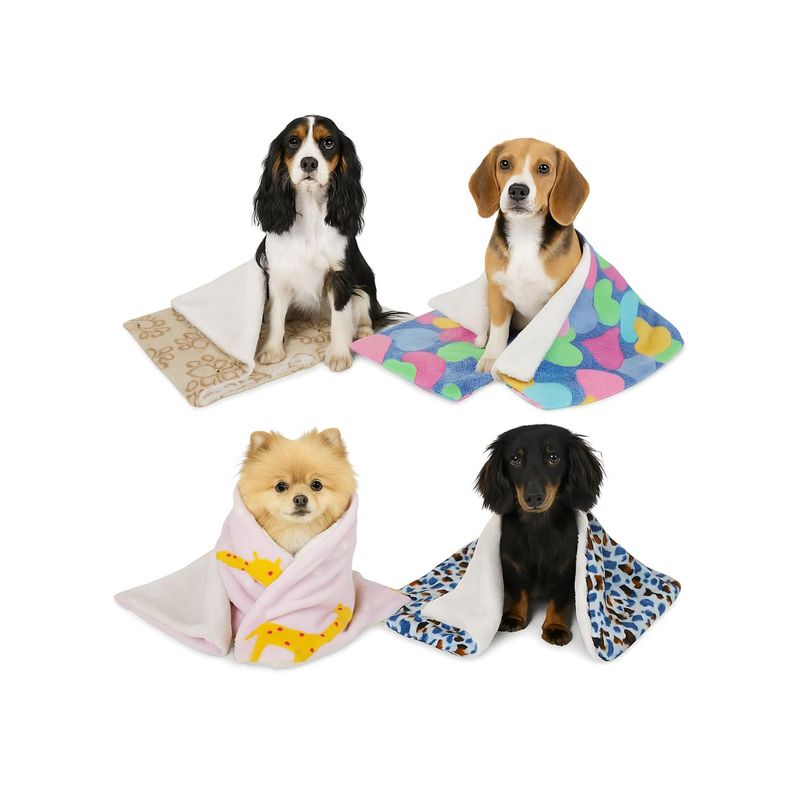 GENERICO - Mantas Para Mascotas De Algodón 80x60 Cm Talla L - Celeste - 18686-ROSA-1