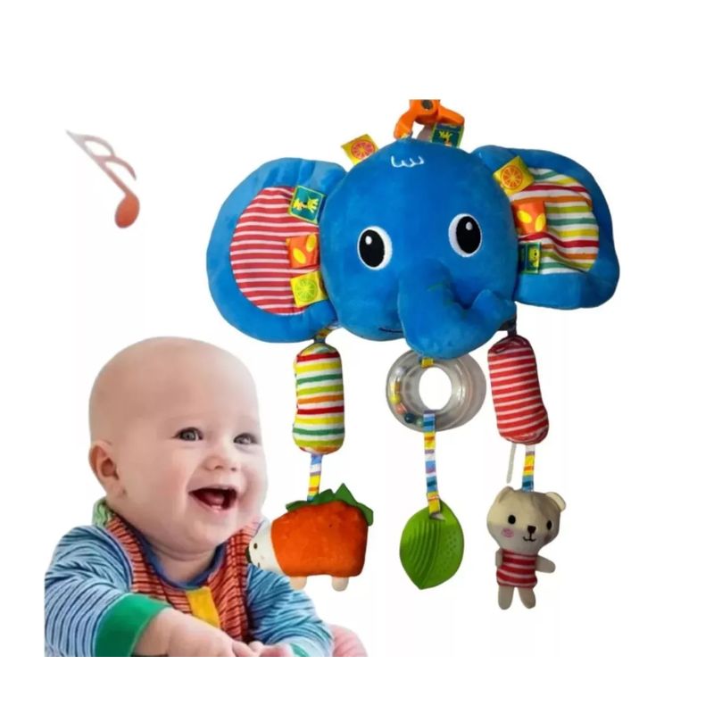 GENERICO - Juguete Sonajero elefante bebés para coches y cunas