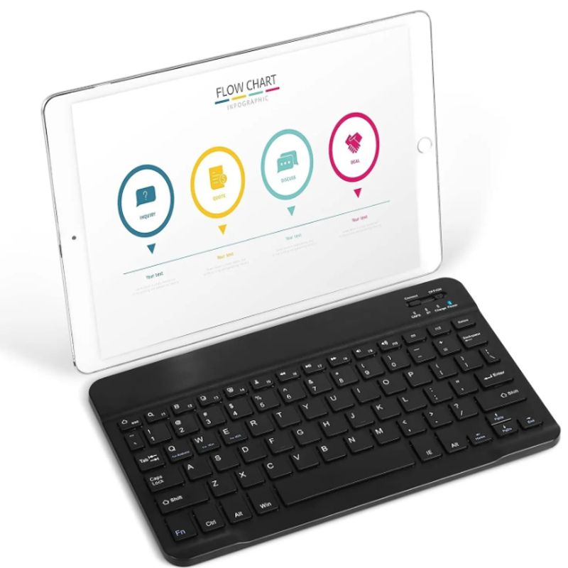 GENERICO - Kit de Teclado y mouse Bluetooth 10 pulgadas negro