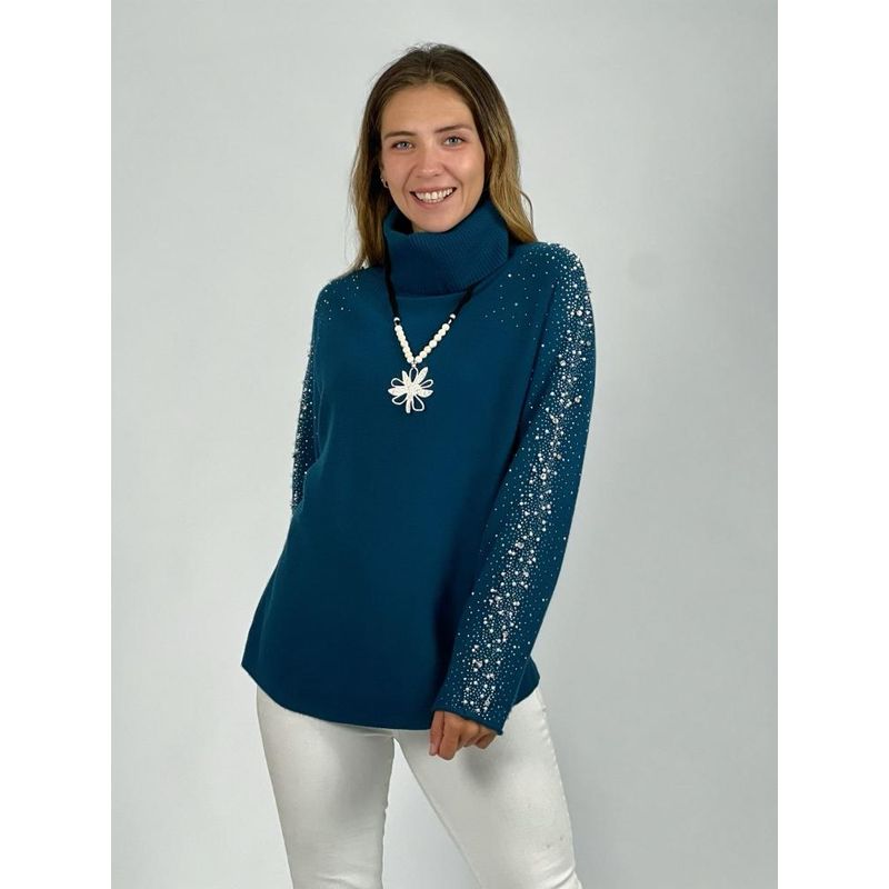 ENIGMATICA BOUTIQUE - Sweater Spandex Cuello Alto Camel
