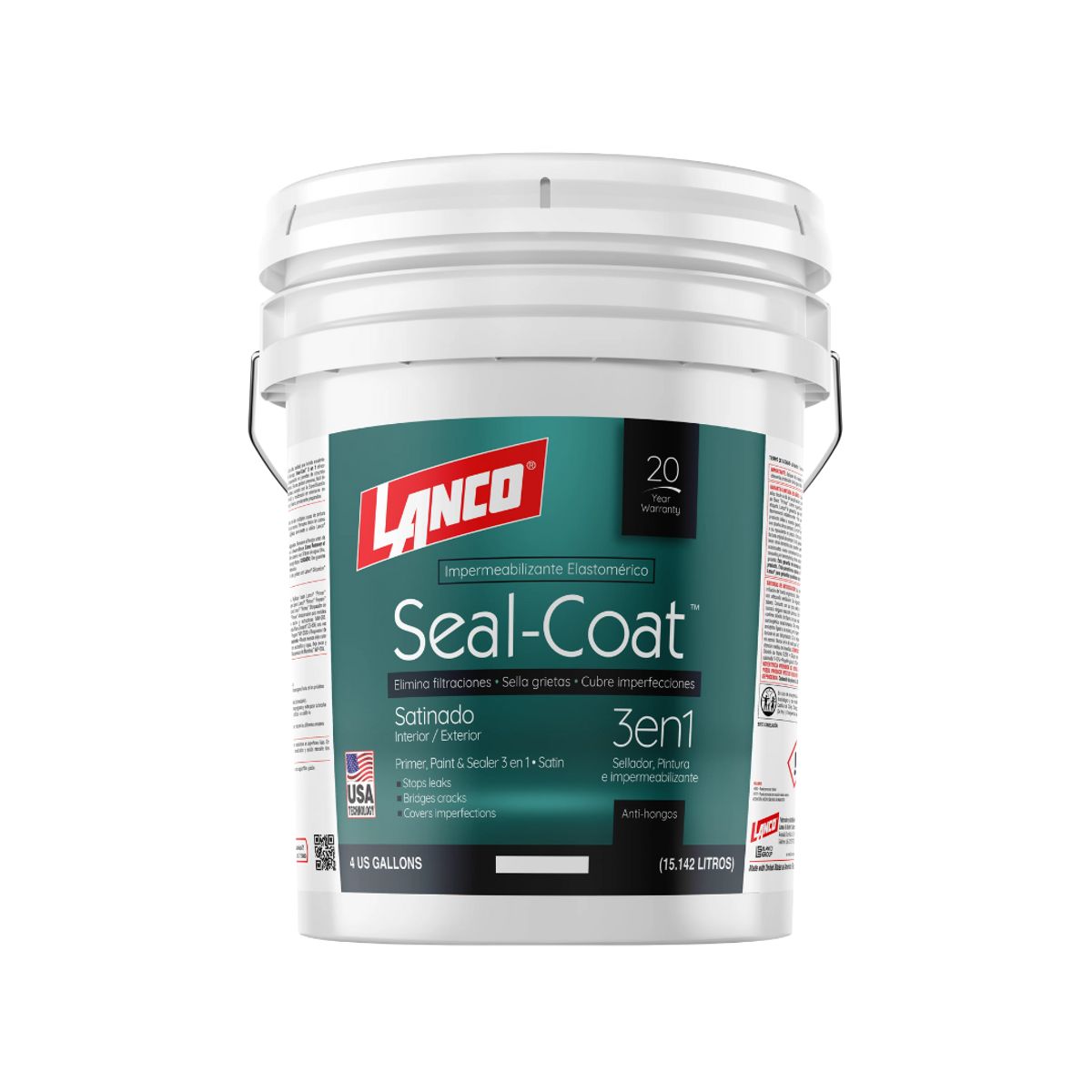 LANCO - Esmalte al Agua Seal-Coat Satin 3 en 1 Lanco 4 GL