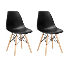 GENERICO - Silla Eames Negra Pack 2 - Adulto Resiste 130 Kg