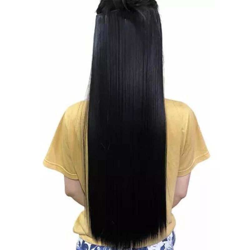 GENERICO - Extensiones de cabello cortinas de pelo liso 24 pulgadas