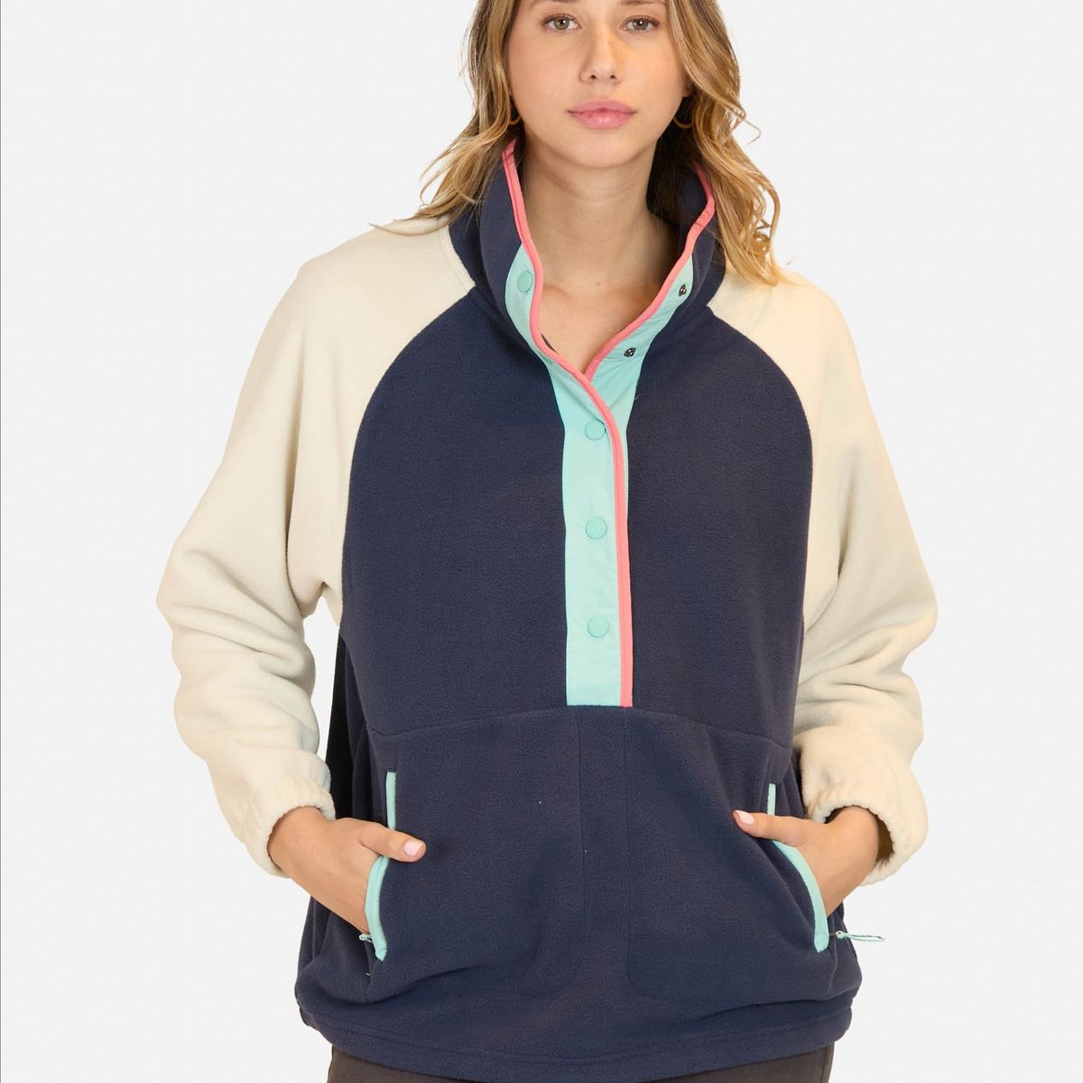 MAUI AND SONS - Poleron Micropolar Dome Azul Mujer Maui And Sons