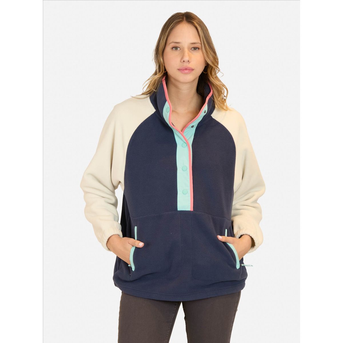 MAUI AND SONS - Poleron Micropolar Dome Azul Mujer Maui And Sons