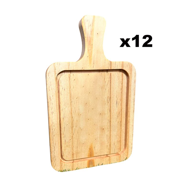 GENERICO - PACK DE 12 Mini Tablas De Picoteo, Picadillo O Cocktail  26X16