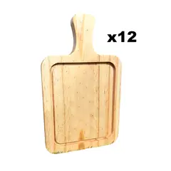 GENERICO - PACK DE 12 Mini Tablas De Picoteo, Picadillo O Cocktail 26X16