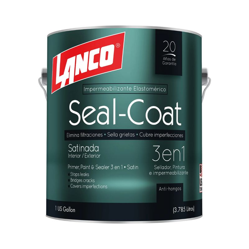LANCO - Esmalte al Agua Seal-Coat Satin 3 en 1 Lanco 1 GL
