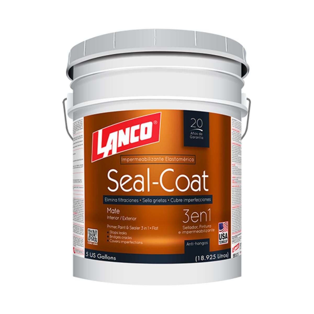 LANCO - Esmalte al Agua Seal-Coat Mate 3 en 1 Lanco 4 GL