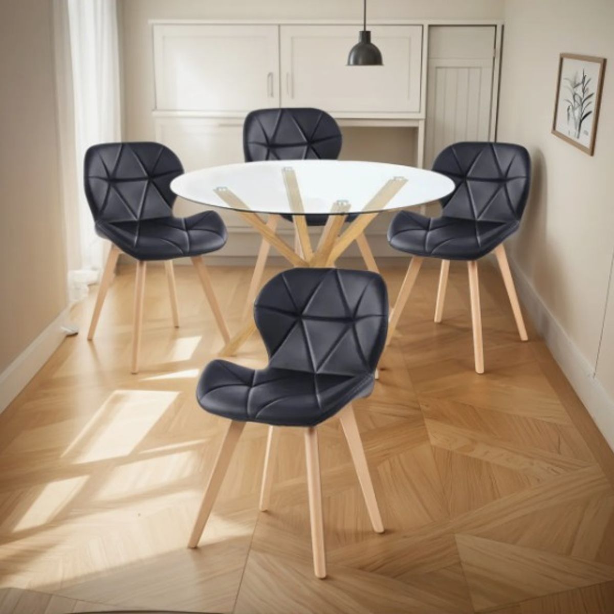 GENERICO - Comedor Aviador 100cm -Negro 4 puestos