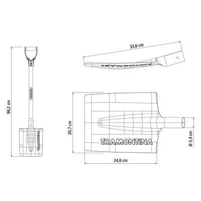 Imagen 2 del producto Pala Recta Cuadrada Acero Mango De Madera 71 Cm