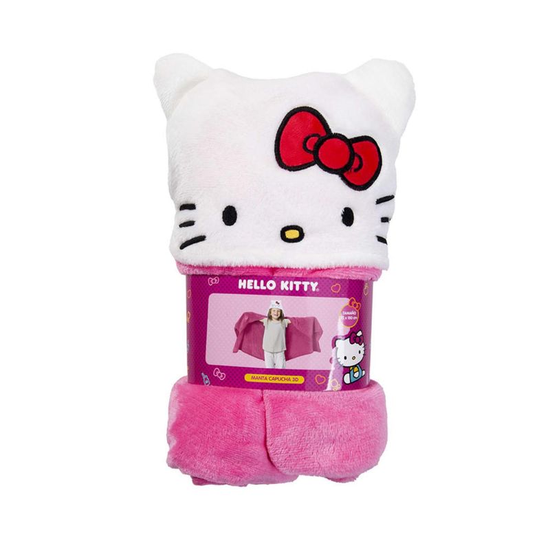 GENERICO - Manta Con Capucha 3D Rosada Para Niña