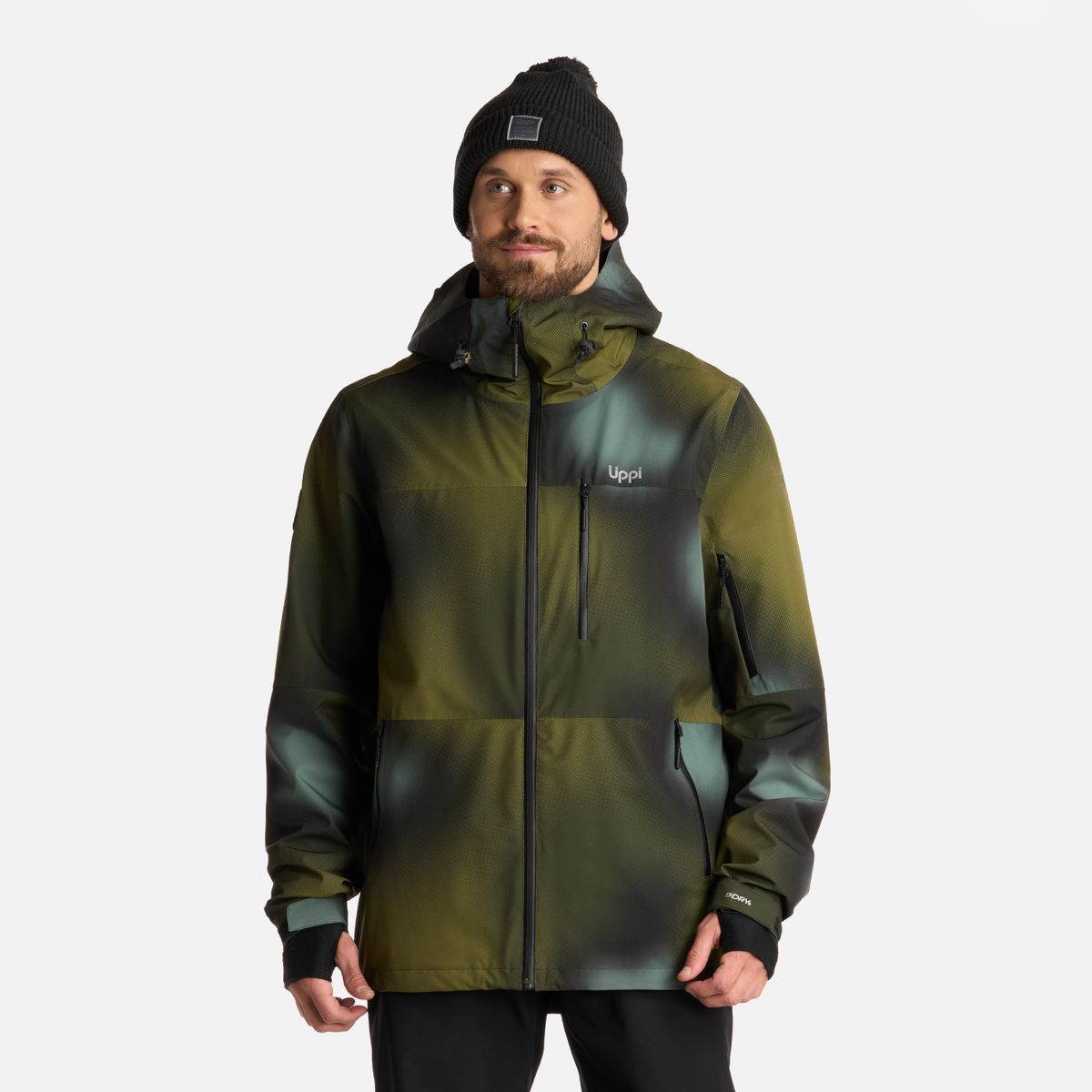 LIPPI - Chaqueta Hombre Sierra Nevada B-Dry Light Hoody Jacket Print Verde Lippi