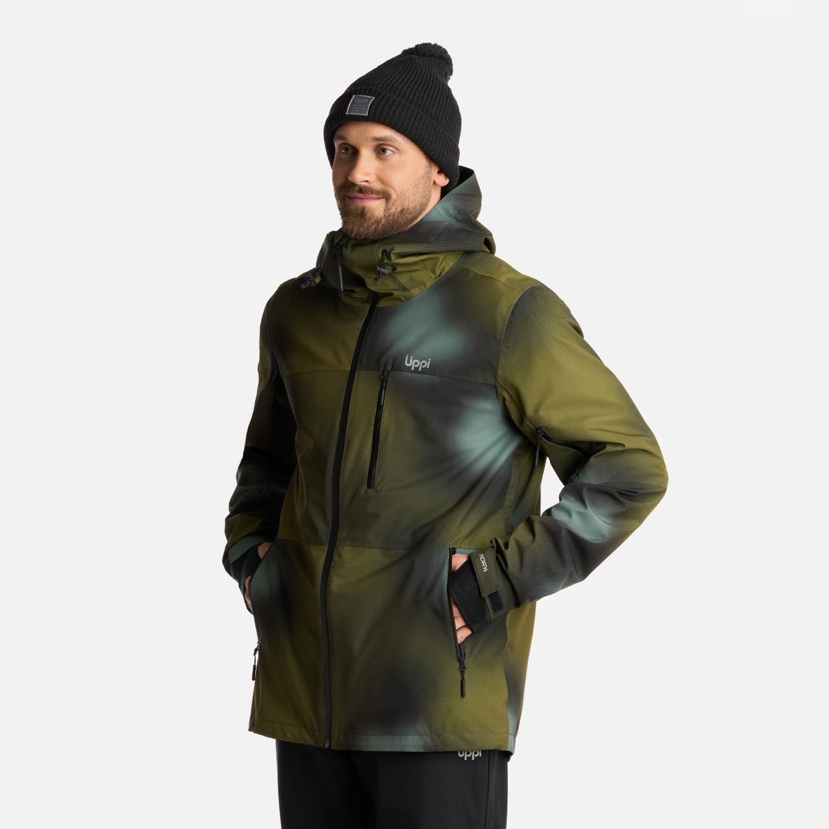 LIPPI - Chaqueta Hombre Sierra Nevada B-Dry Light Hoody Jacket Print Verde Lippi