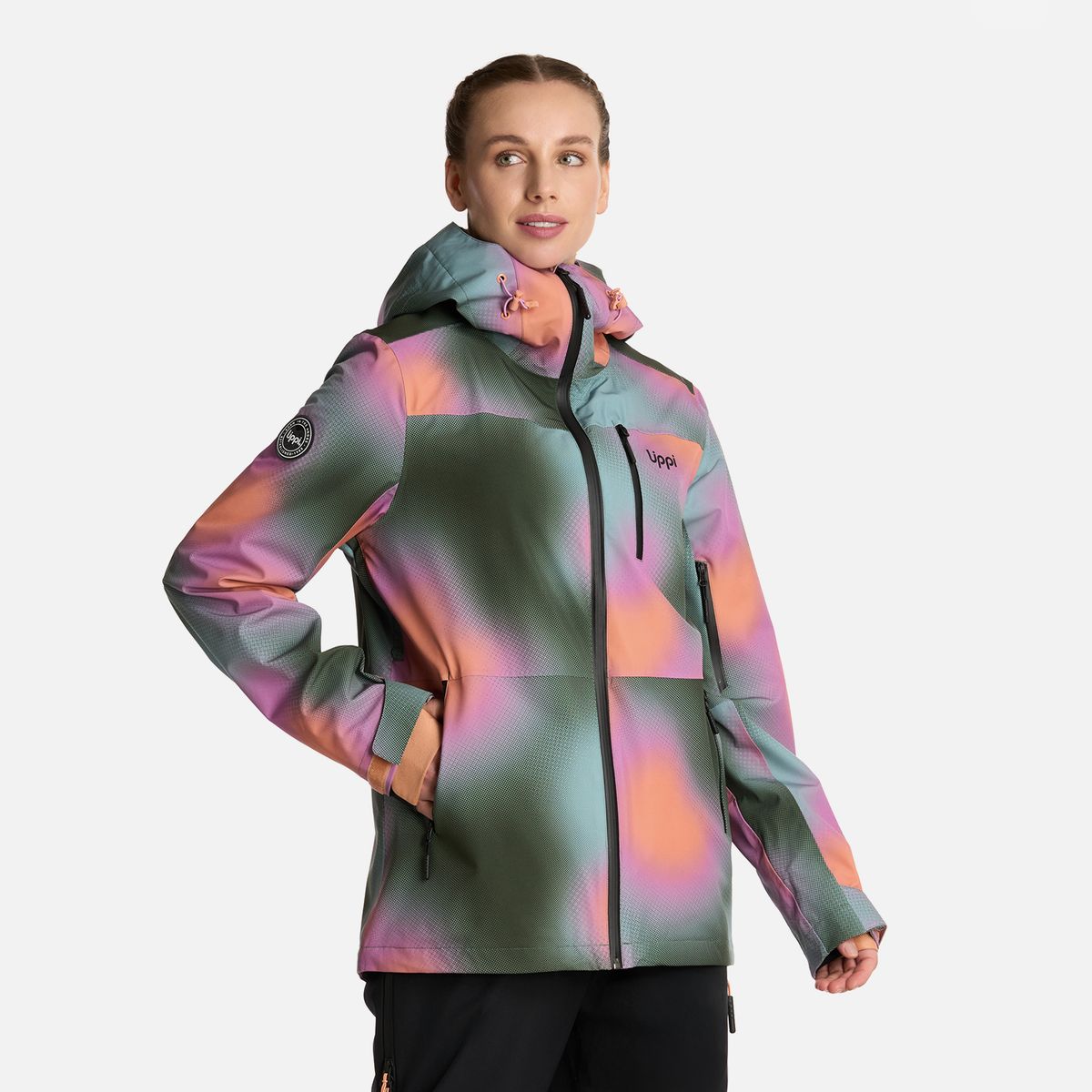 LIPPI - Chaqueta Mujer Sierra Nevada B-Dry Light Hoody Jacket Print Damasco Lippi