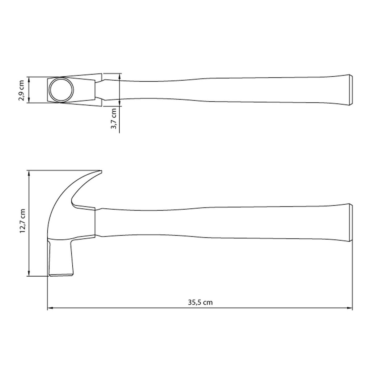 TRAMONTINA - Martillo Carpintero Mango De Madera 29Mm Tramontina Master