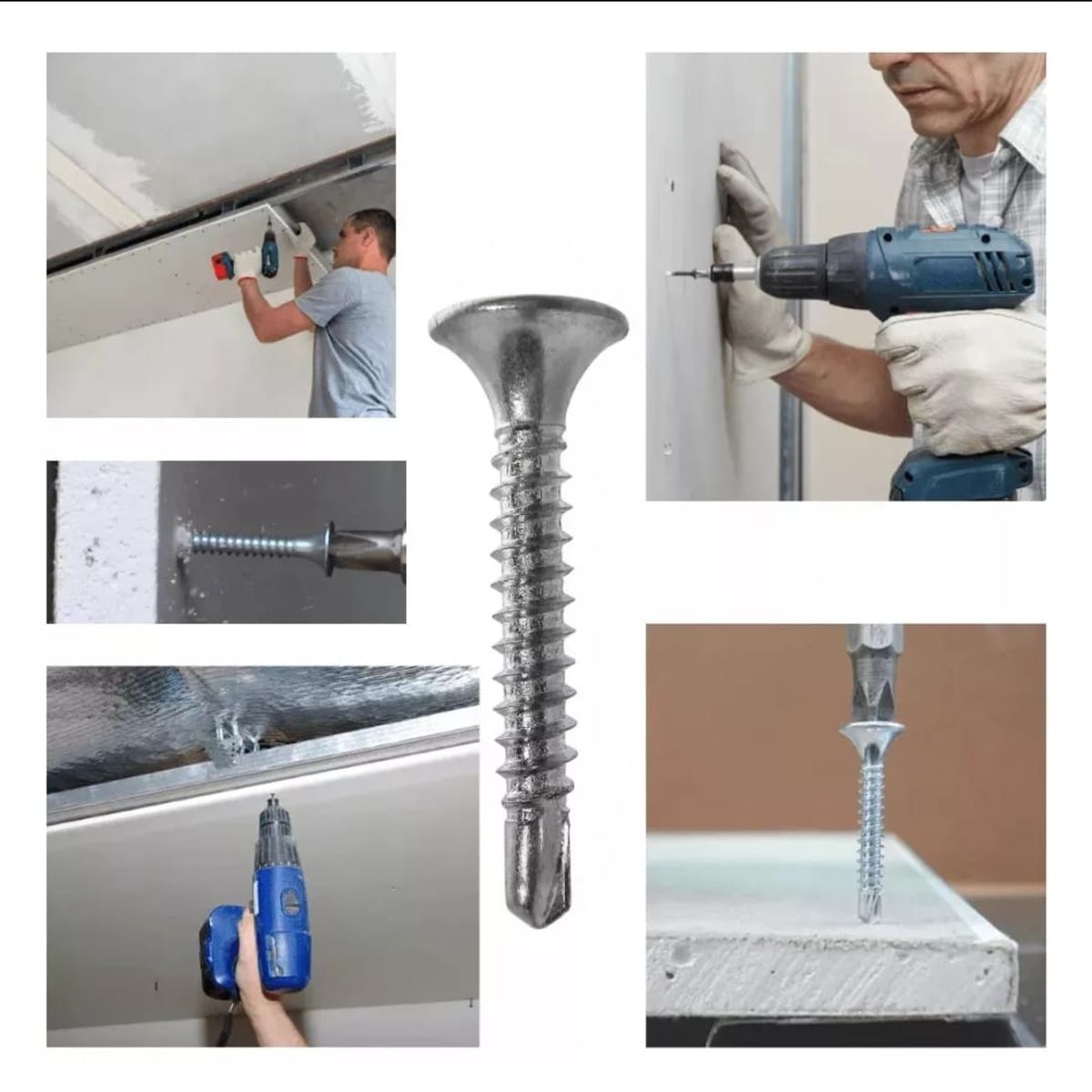 GENERICO - Tornillo  Volcanita Punta Broca 6X1 5/8 Zinc Caja 12000 unidades