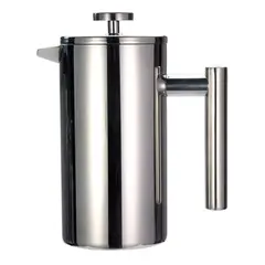 GENERICO - Cafetera manual prensa francesa acero inoxidable plateado