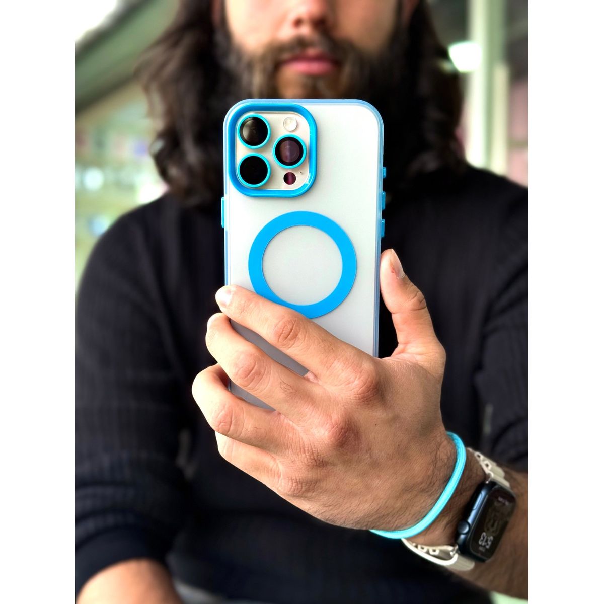 GENERICO - Carcasa Space Compact para iPhone 16 Pro Max color Sky Blue