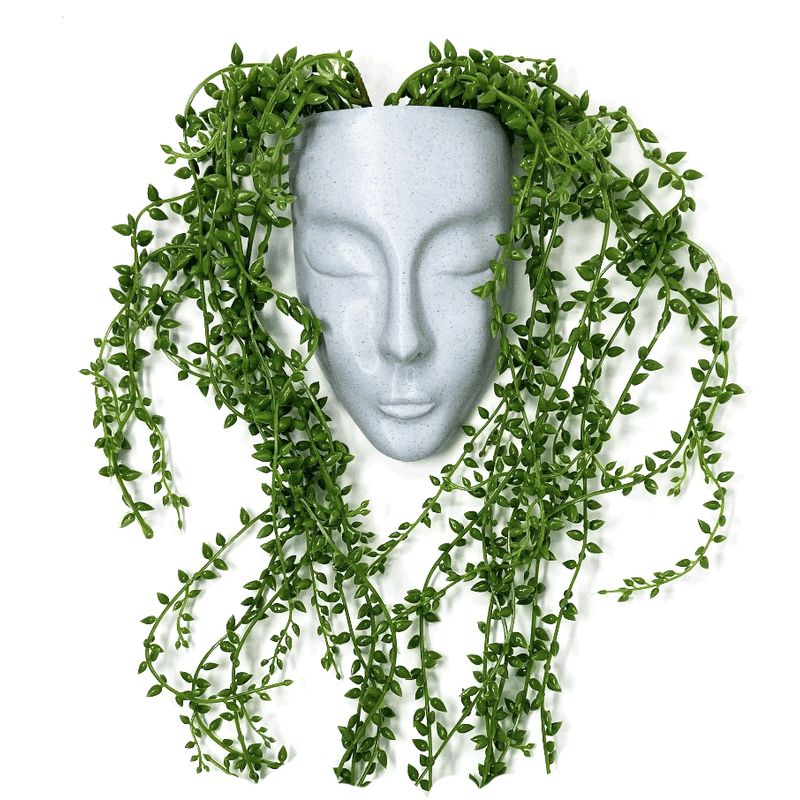GENERICO - Macetero Diseño Rostro de Mujer para pared plastico 20cm