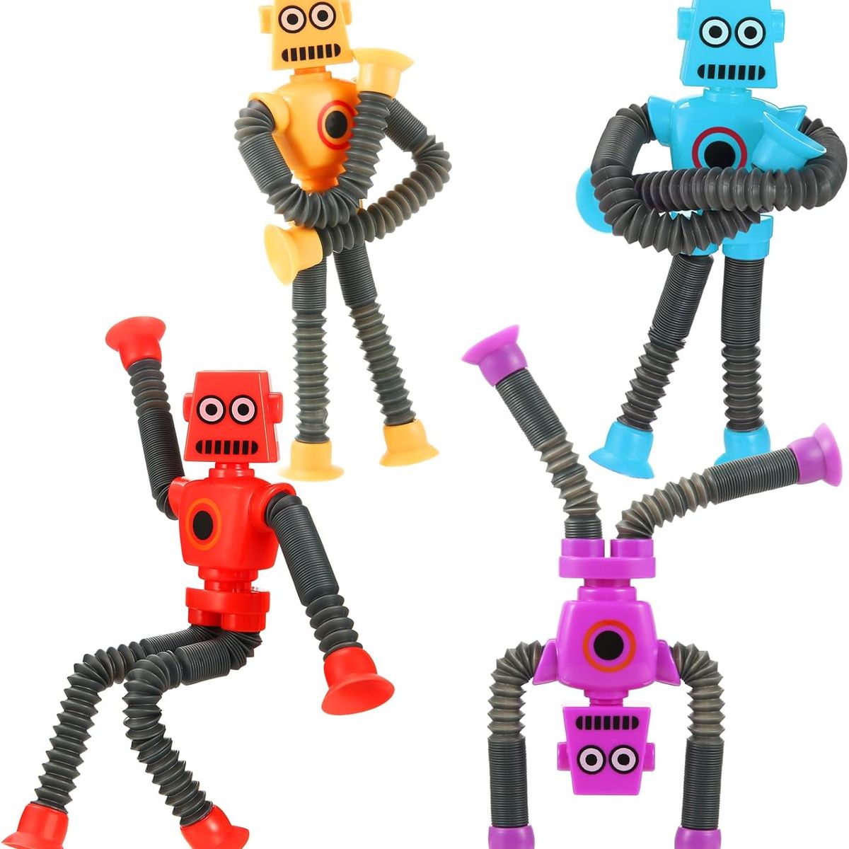 GENERICO - Set 4 Piezas Sensorial  Pop It Tube Robots Luz