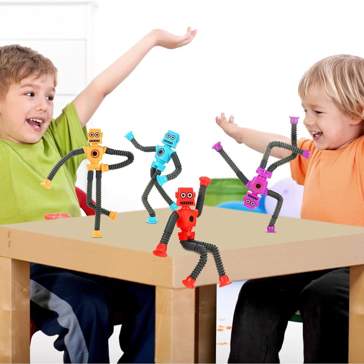 GENERICO - Set 4 Piezas Sensorial  Pop It Tube Robots Luz