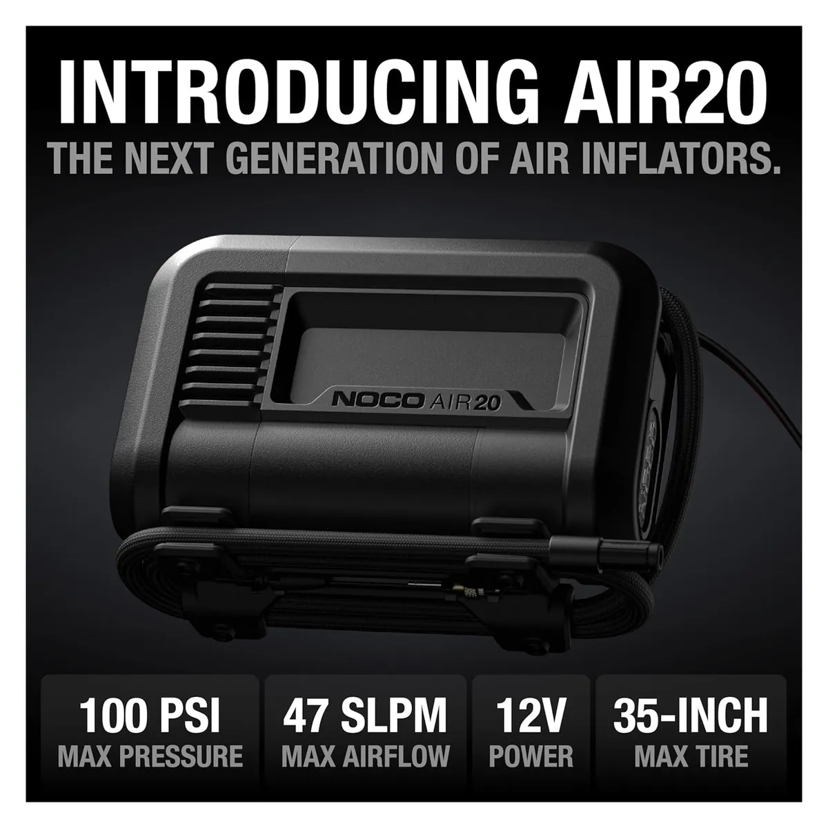 GENERICO - Compresor Inflador Noco Air20 Neumatico 20a 100psi Portatil